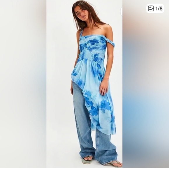 Free People Tessa Smocked Midi Dress NWT Size S - Picture 1 of 5